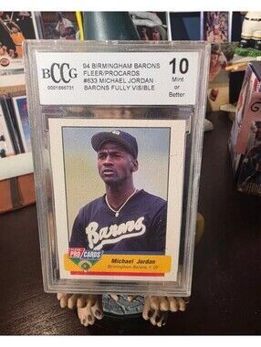 1994 Michael Jordan bccg 10 Barons baseball card